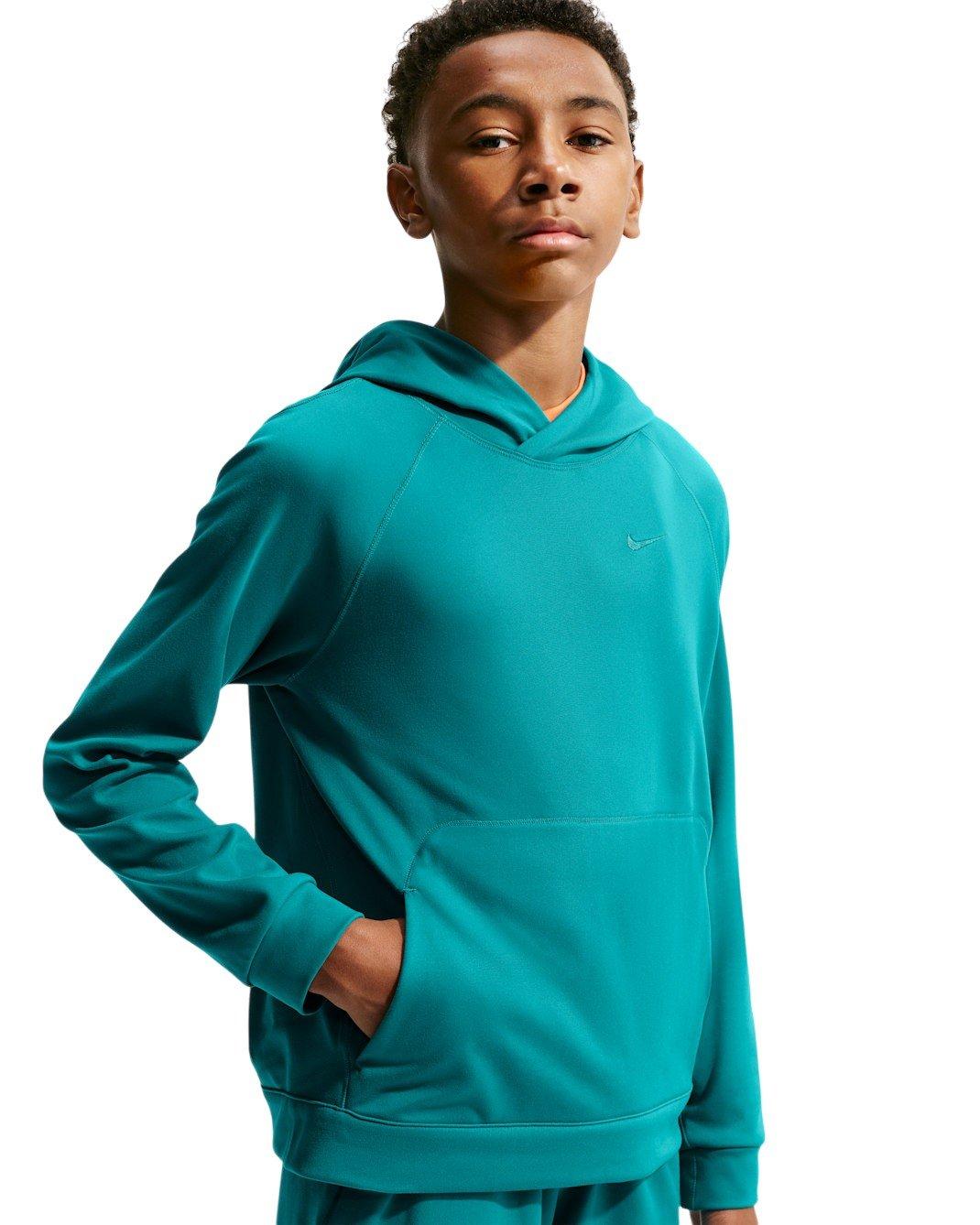 Nike Big Boys' Primary Nanoknit Dri-FIT UC Protection Pullover Hoodie - Teal - TEAL